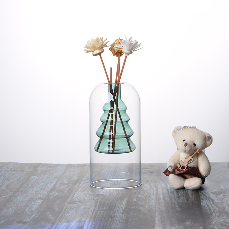 گلدان آروماتراپی شیشه ای رنگی