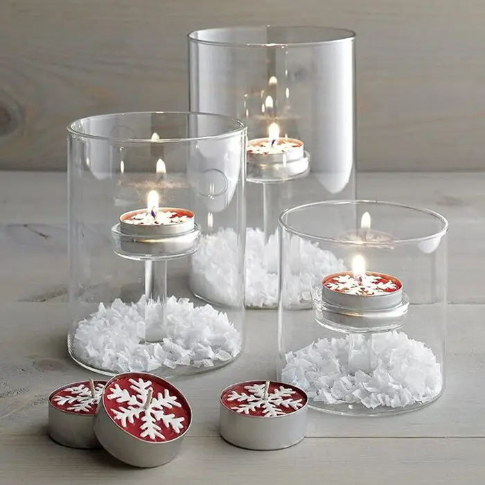 3 ком држач свећњака од отвореног прозирног цилиндра од стакла Хуррицане за свеће на стубу (2)