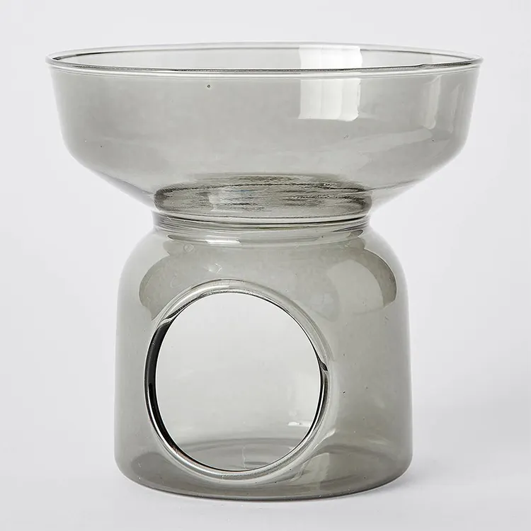 Kohandatud puhutud dekoratiivne läbipaistev klaasmullivaha sulatatud eeterliku õli põleti teeküünlaküünalde jaoks (3)