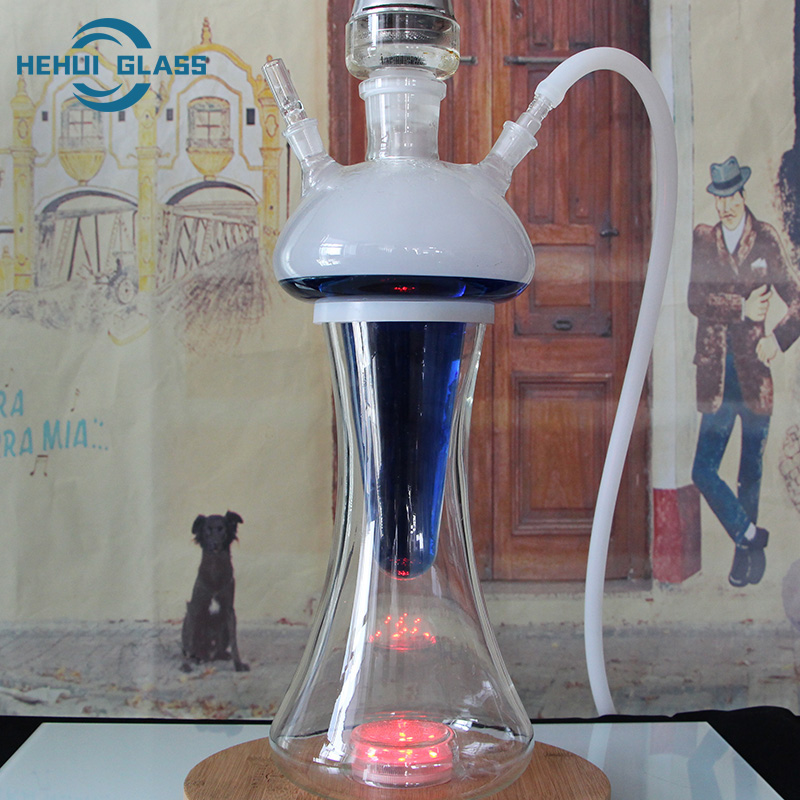 قلیان HEHUI Glass سایز متوسط ​​با پایه گلدان شیشه ای