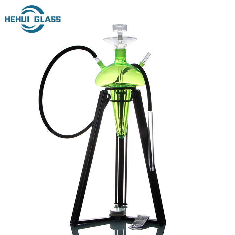 I-HEHUI GLASS MUSHROOM HOOKAH ENE-METAL TRIPOD STAND