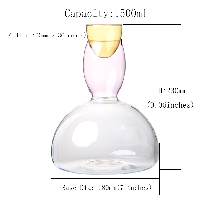 High Borosilicate Creative Candy Colour Handmade Champagne Wine Decanter (၂) မျိုး စိတ်တိုင်းကျ၊