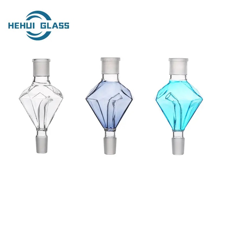 https://www.hehuiglass.com/hehui-diamond-design-glass-melasses-catcher-for-hookah-product/