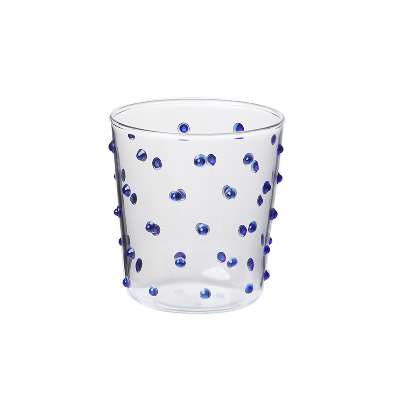 tasse en verre avec point bleu 2