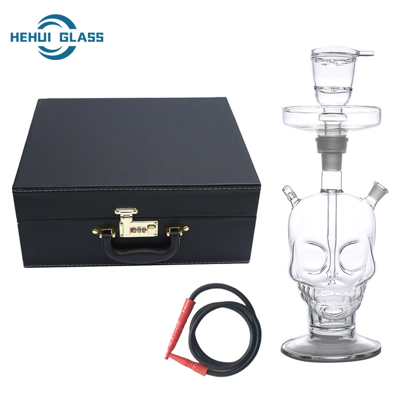 led hộp sọ hookah với túi da