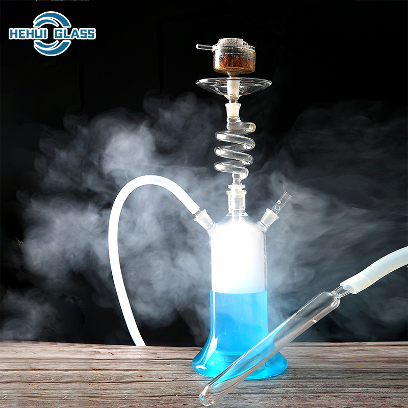 led spiral glass hookah