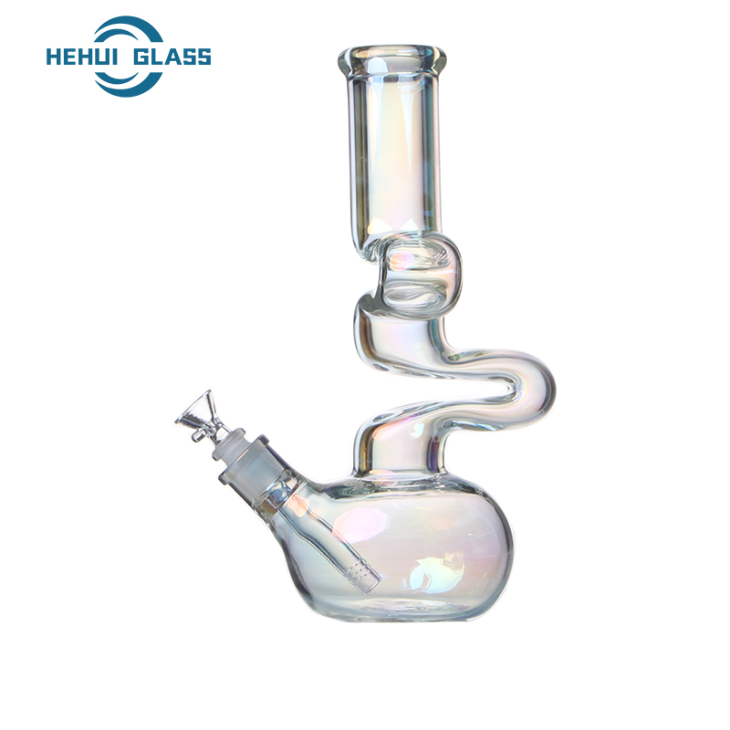 Rainbowl chromed Triple Curved Neck Bong 3