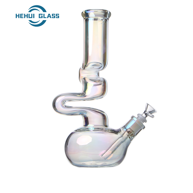 rainbowl chromed Triple Curved Neck Bong