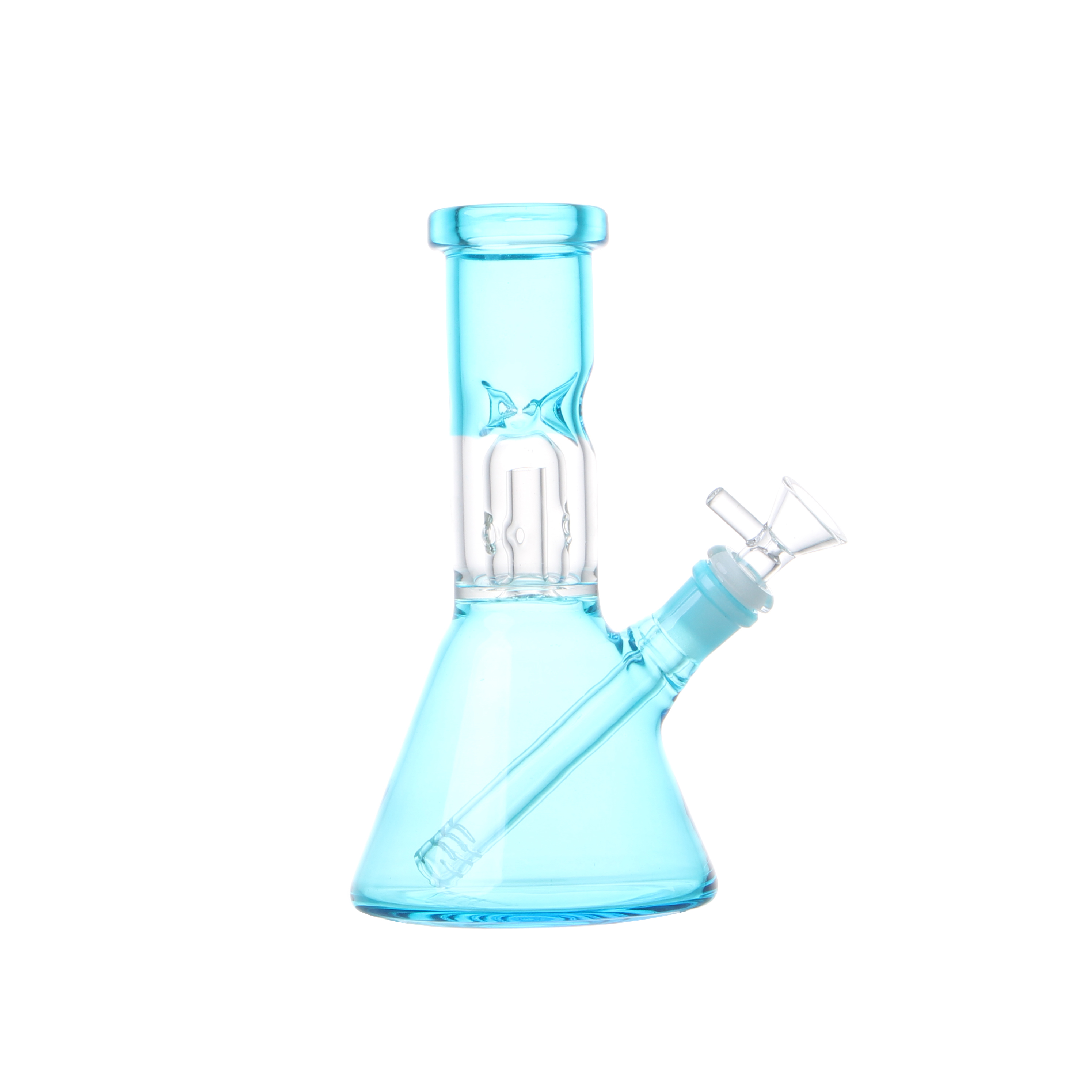 muestra de bong de vidrio azul