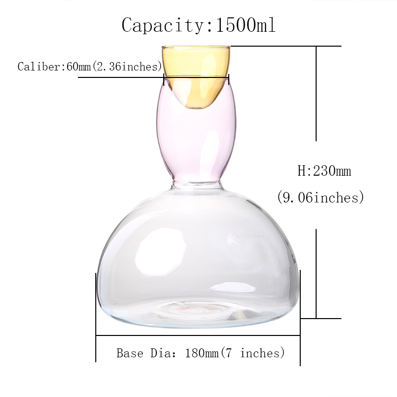 High Borosilicate Creative Candy Color Handmade Champagne Wine Decanter Customize (2)