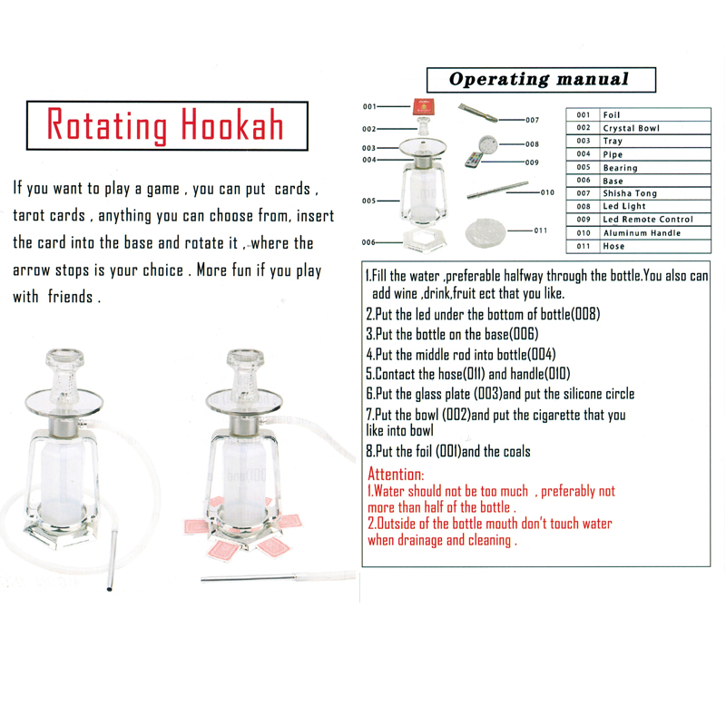 MANUAL FOR ROTATING HOOKAH