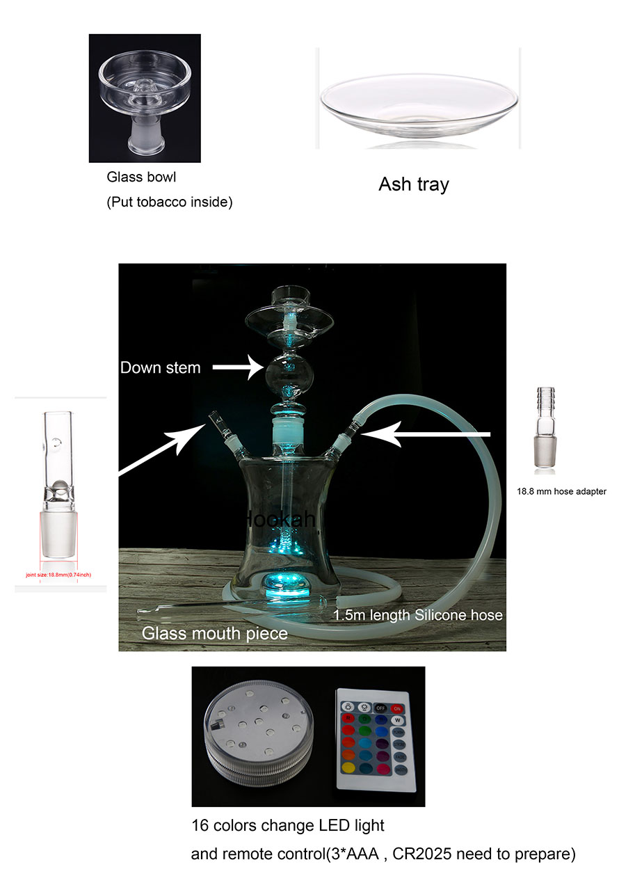 The install steps for hookahs smoking