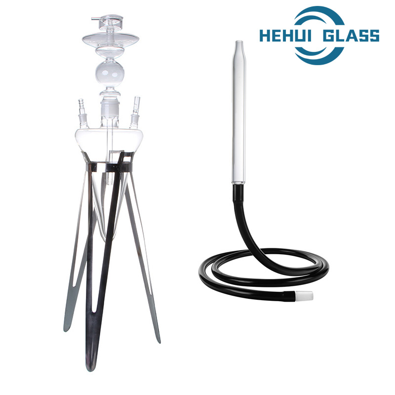 cone glass hookah with stainless steel 10