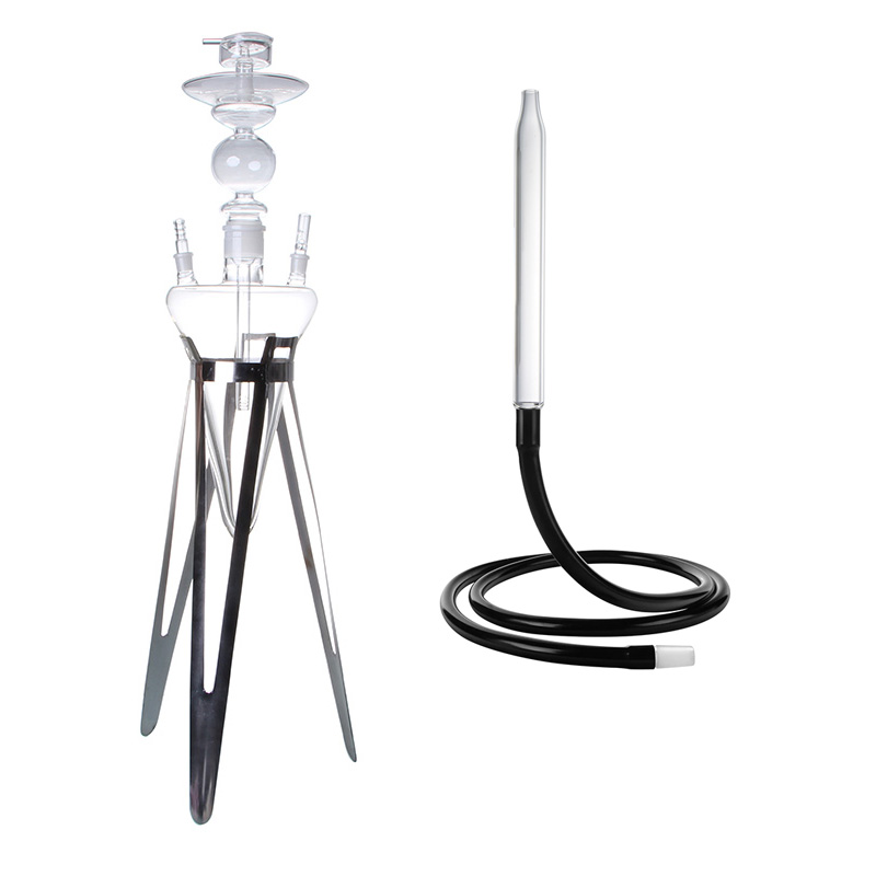 cone glass hookah with stainless steel 