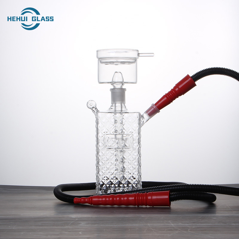 Wholesale Hehui Glass Custom Square Cube Glass Hookah Shisha China