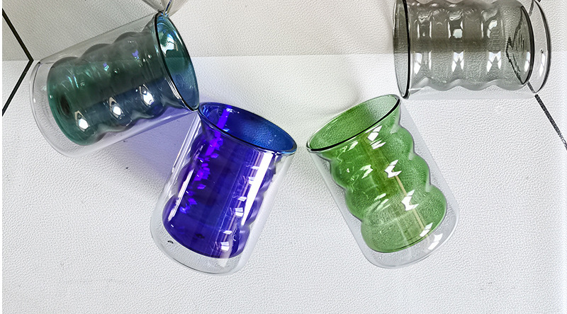 double layer glass candle cup