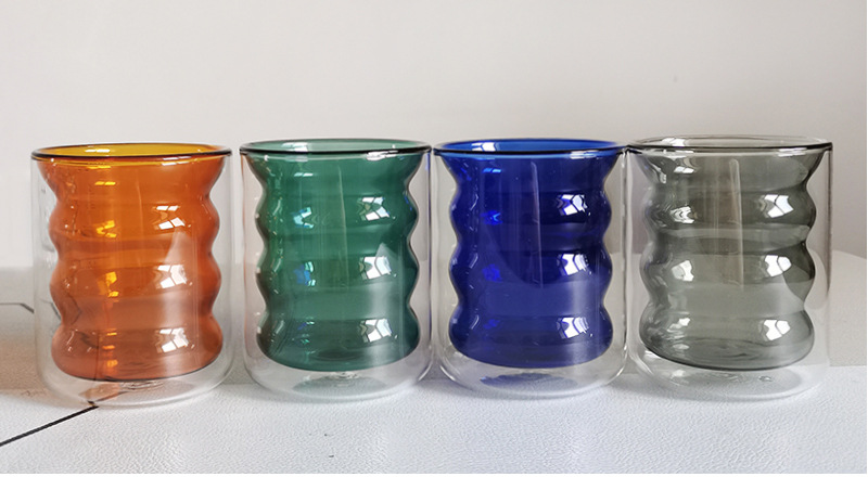 color glass candle cup